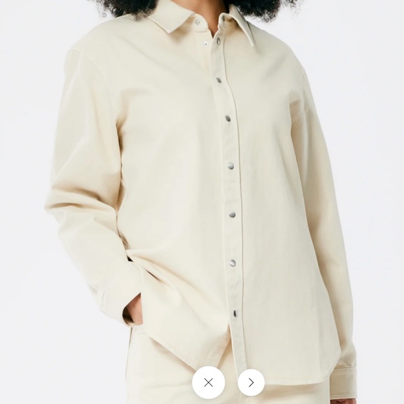 Tibi Garment Washed Twill Easy Shirt Beige XXS (M) - Picture 1 of 9